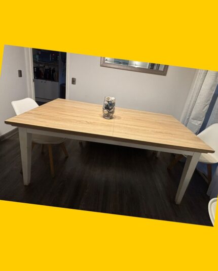 Mesa de comedor de madera extensible