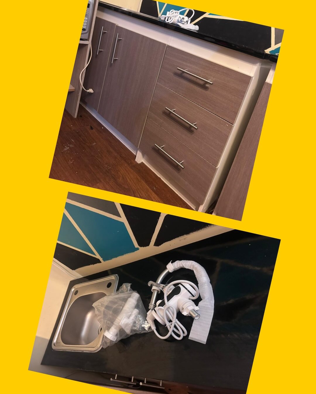 Mueble de lavaplatos, con lavaplatos y grifería