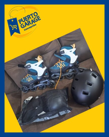 Pack patines + casco + protecciones Oxelo