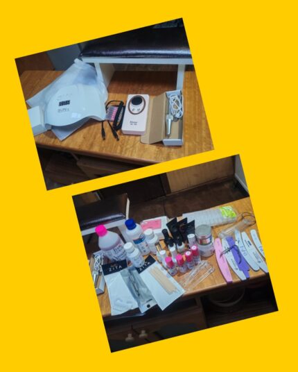 Set de manicure completo (insumos + torno) SUN (lámpara), Eloise SG 710 (torno), OPI (limas), FEM COLOR, ZITA