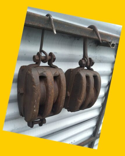 2 Poleas doble rodillo de madera