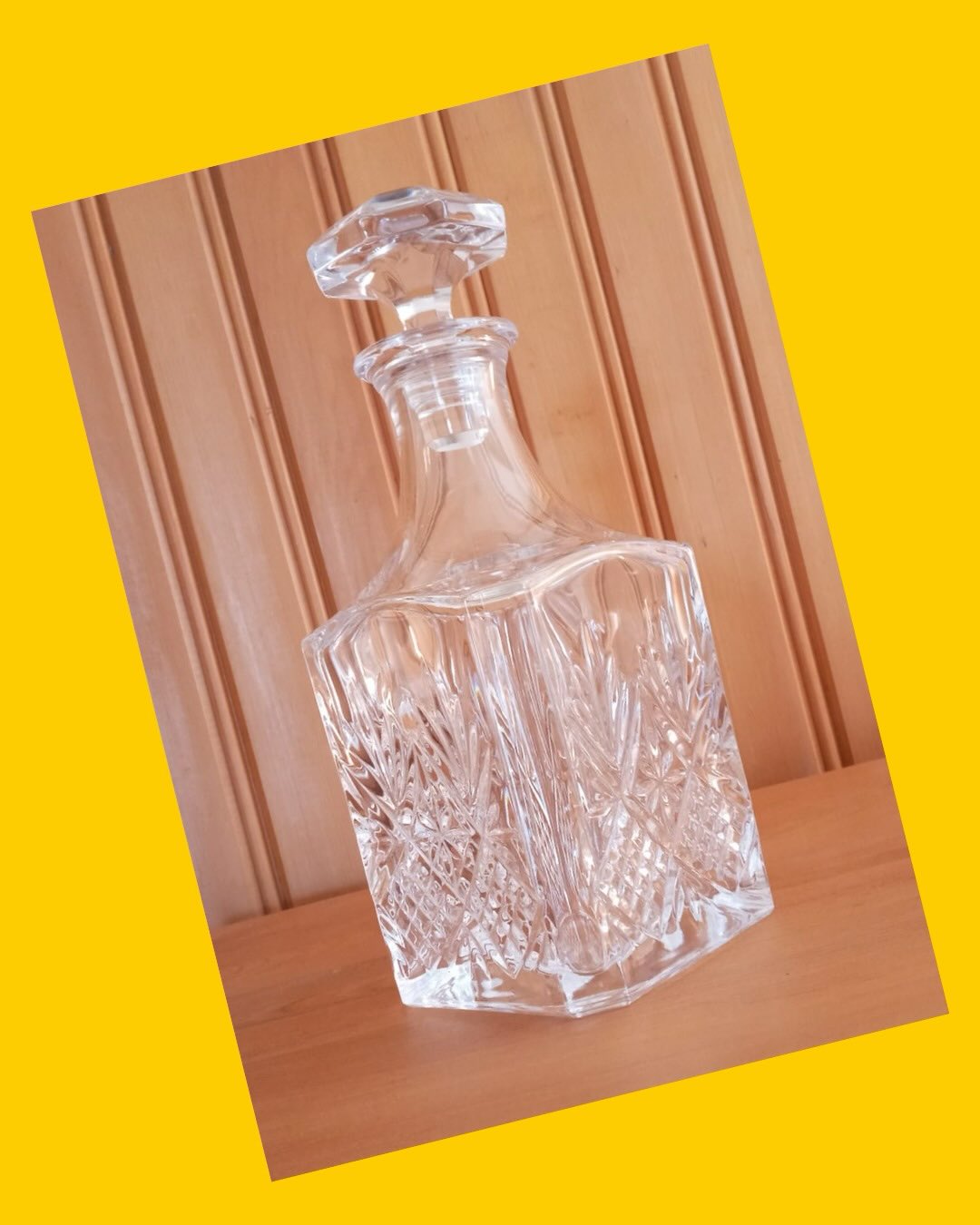 Botella francesa vintage de cristal tallado con tapón Cristal D’Arques Durand