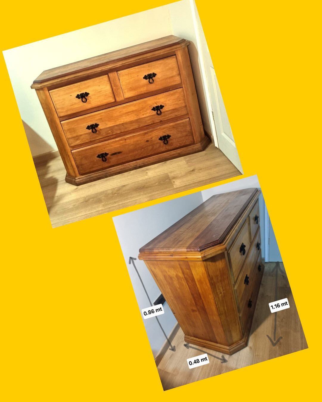 Cómoda de madera de roble