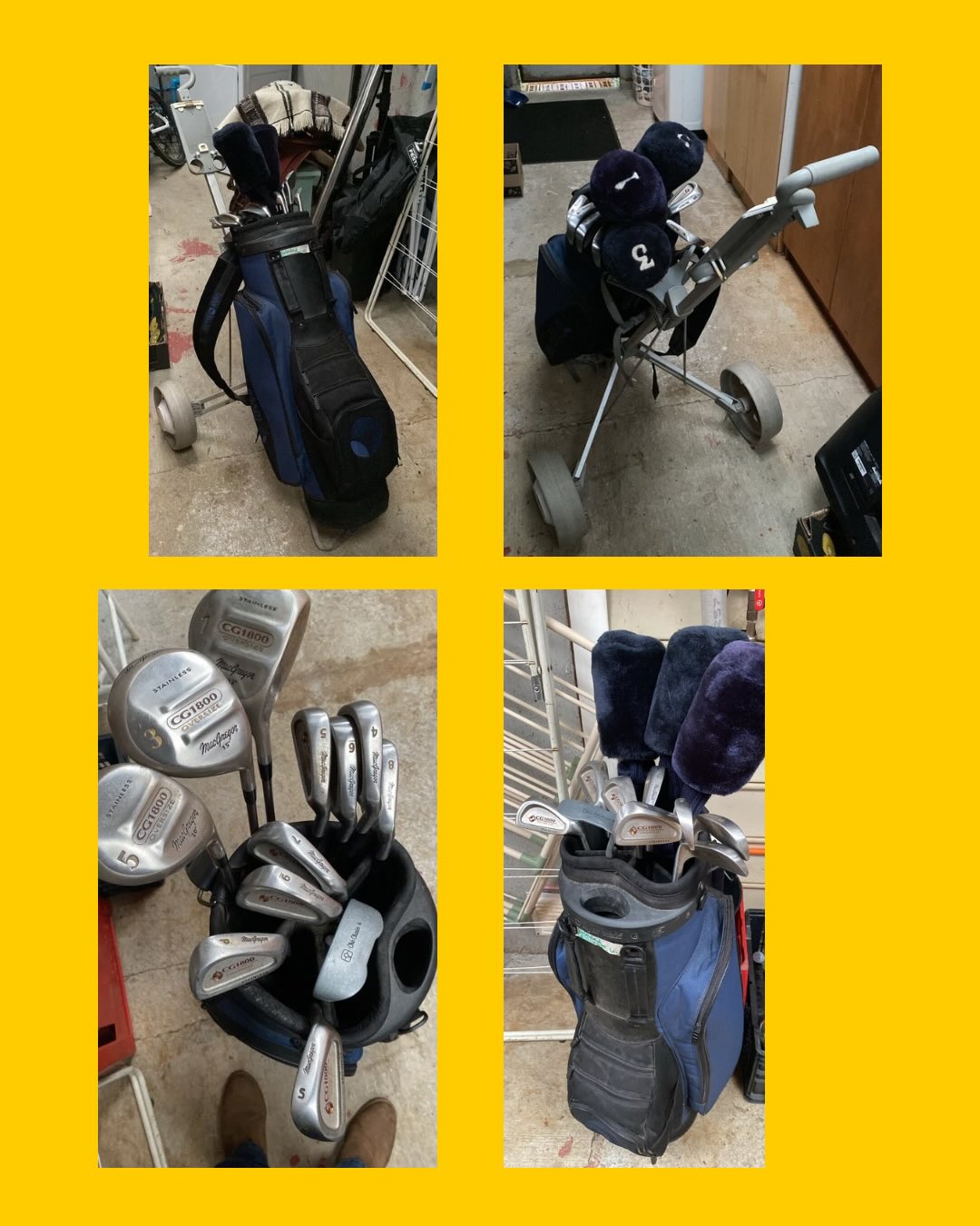 Juego completo de palos de golf + bolso + carro manual MacGregor