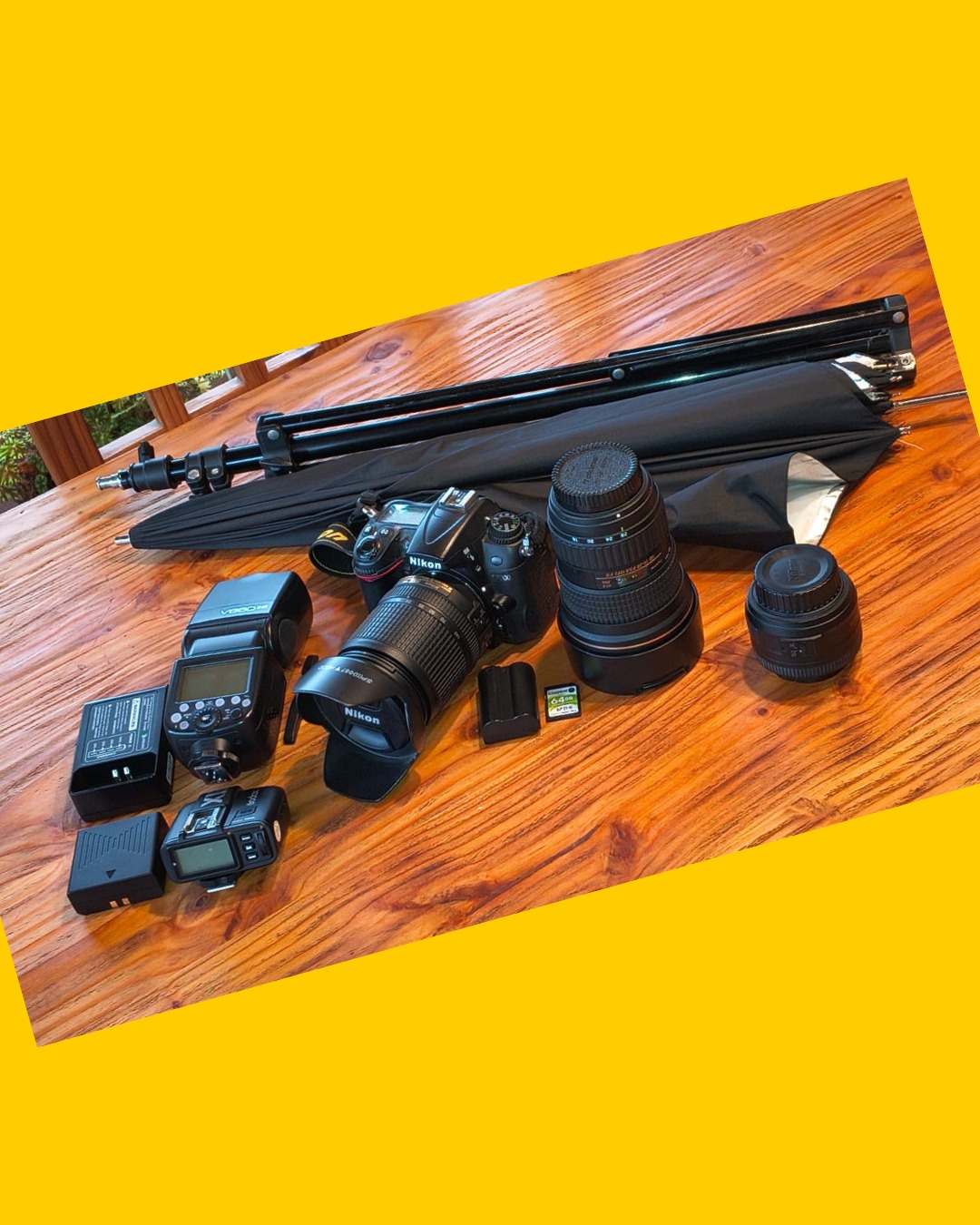 Kit fotografico completo Nikon Nikon / Tokina / Godox 18-140mm 16-28mm 64GB
