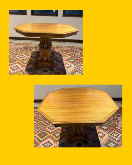 Mesa octogonal de madera nativa