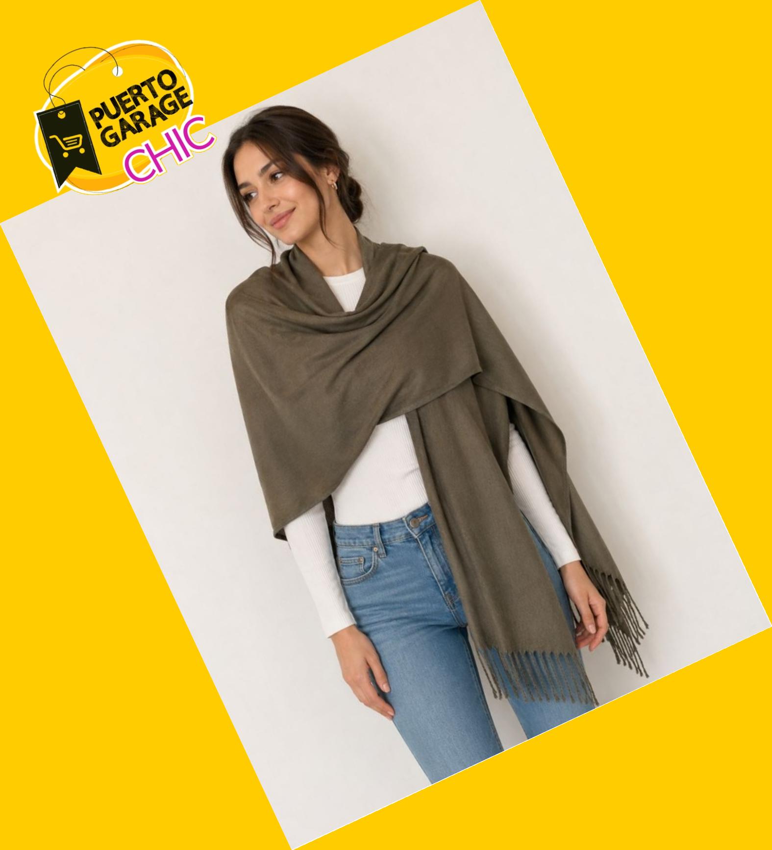 Pashmina verde olivo