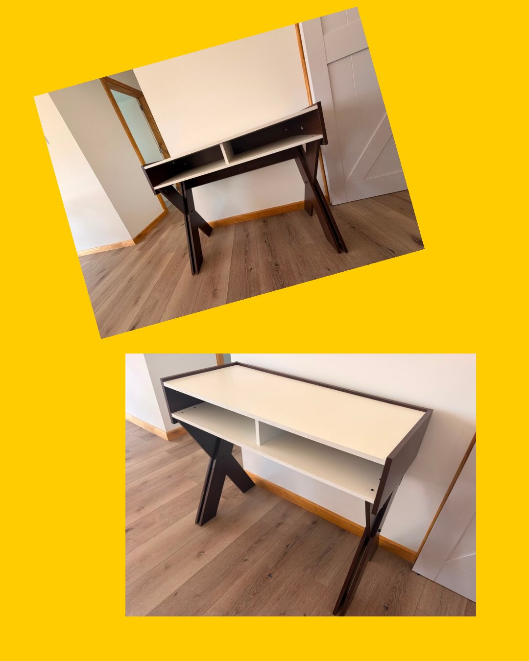 Escritorio de madera y melamina