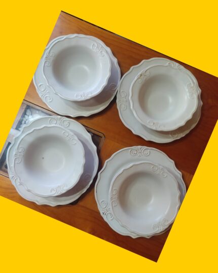 Juego 4 platos bajos y 4 hondos