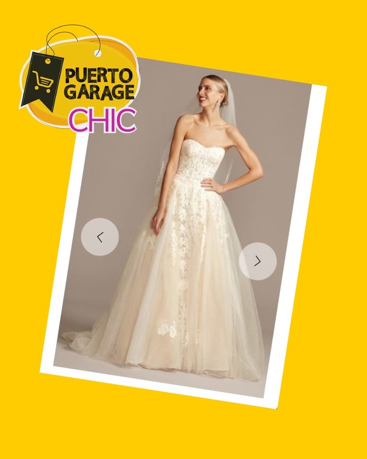 Vestido de novia con velo David's Bridal