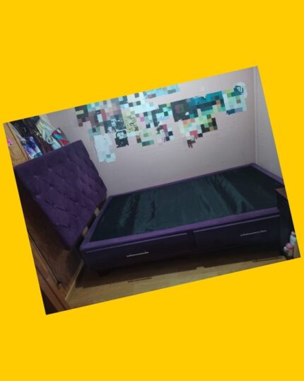 Cama 1,5P con respaldo y cajones