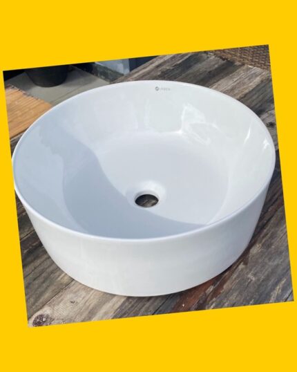 Lavamanos Sobre Cubierta Chloe Round White Brillo Urben