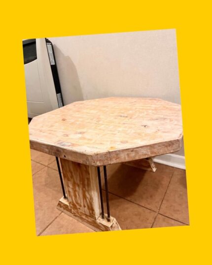 Mesa de centro vintage de madera y fierro