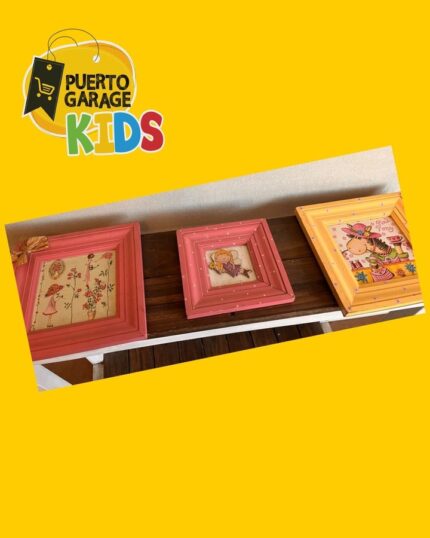 Set de 3 cuadros decorativos para niñas
