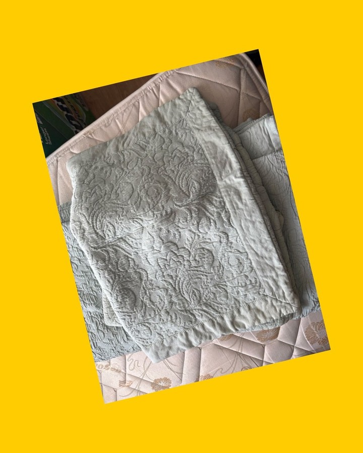 Cubrecama King verde menta con funda de almohada Roberta Allen