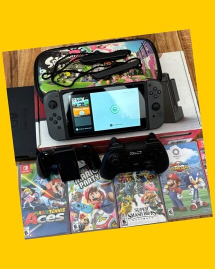 Nintendo Switch con 6 juegos, funda y control alternativo